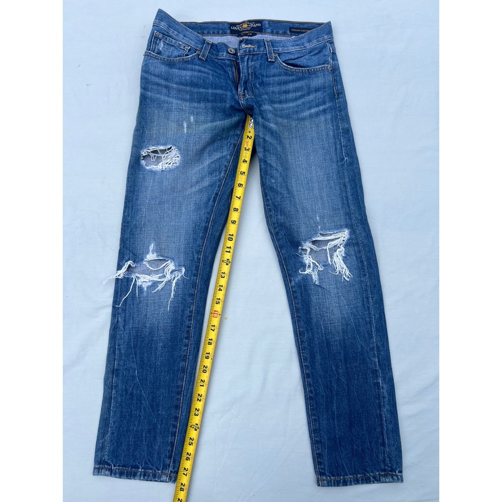 Lucky Brand Sienna Cigarette Jeans Womens 2/26 Distressed Ripped Blue Denim